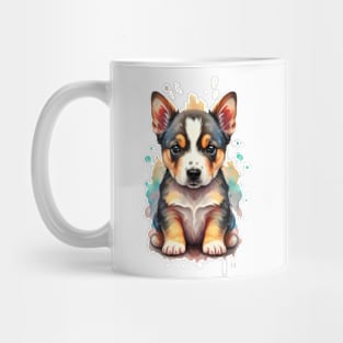 Cute little puppy dog digital painting Mug